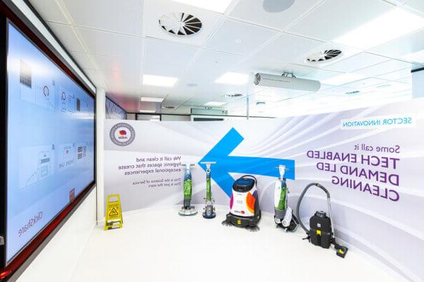 A range of cleaning machines at the Mitie Cleaning Centre of Hygiene & Excellence